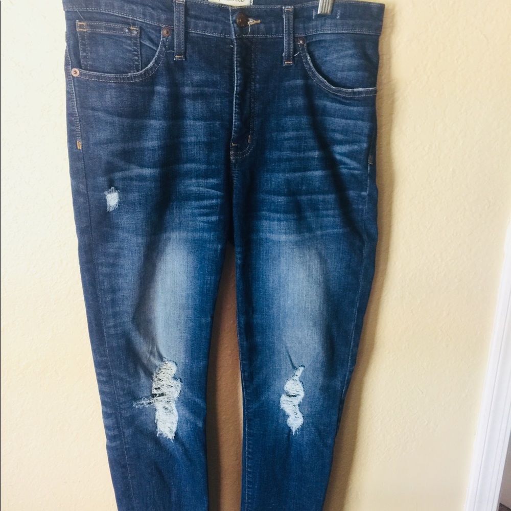 9" High-Rise Skinny Jeans: Destructed-Hem Edition